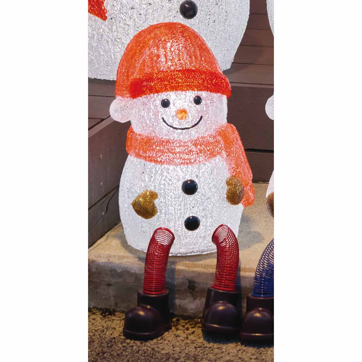 LEDブリリアントモチーフライト プレゼント　スノーマン 42cm 屋外使用可 楽天市場】LEDブリリアントモチーフ 足ブラスノーマン ブルー 高