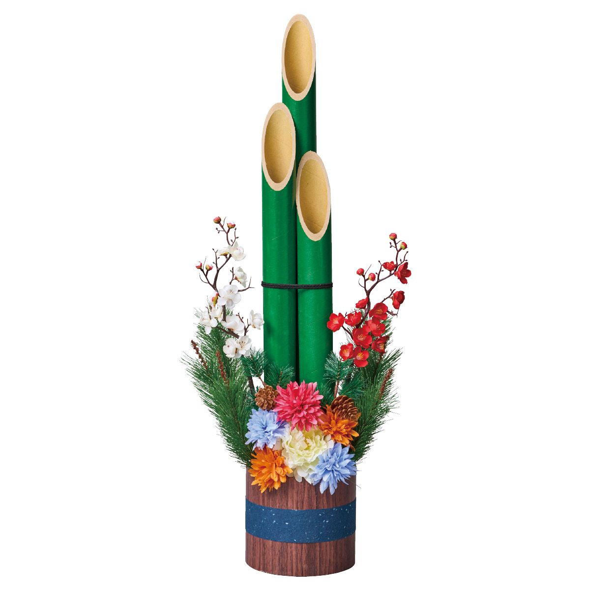 伝統的な門松 竹と花のアレンジメント 楽天市場】門松アレンジ 高さ50cm 1台アーティシャルフラワーを