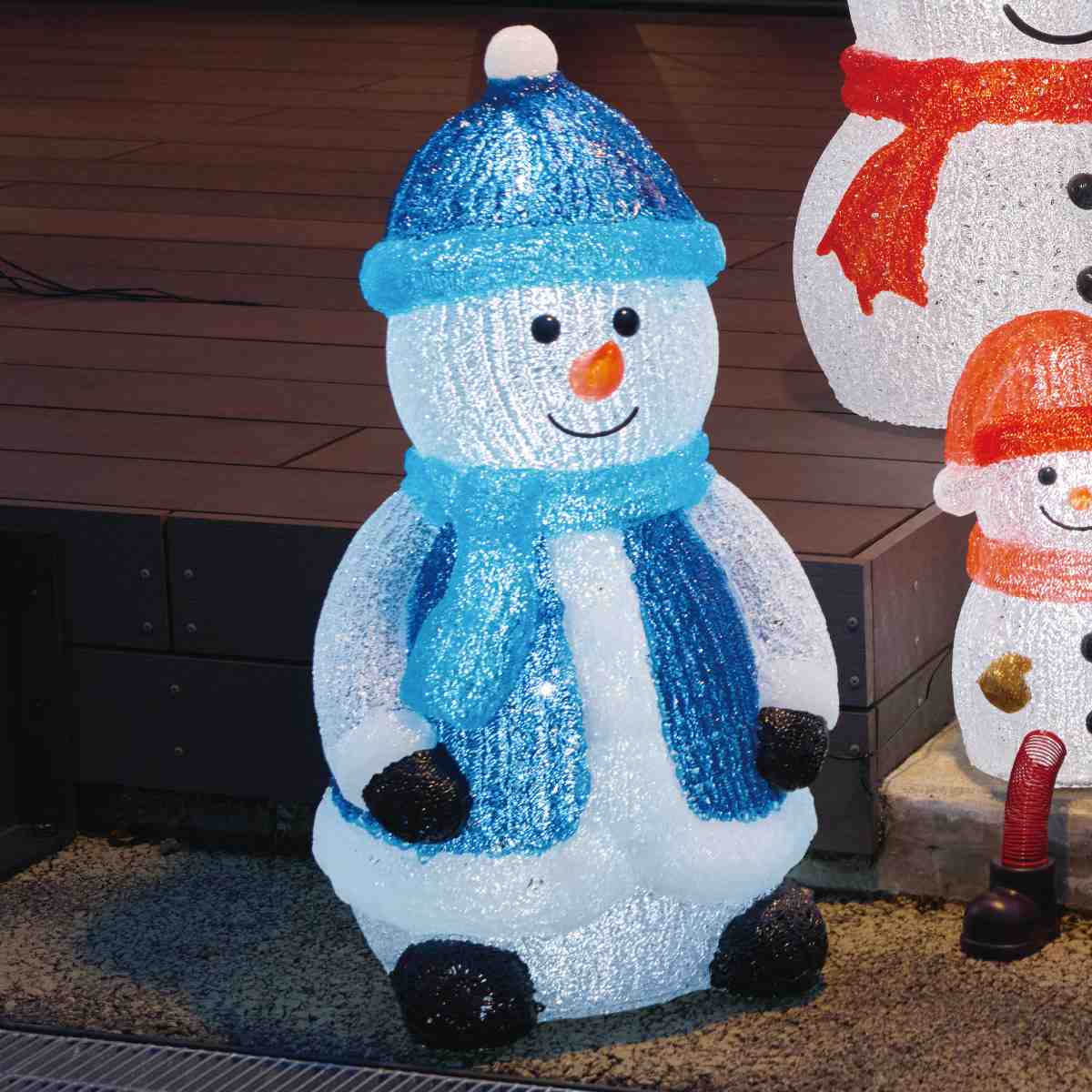 楽天市場】LEDブリリアントモチーフ 足ブラスノーマン ブルー 高さ34cm