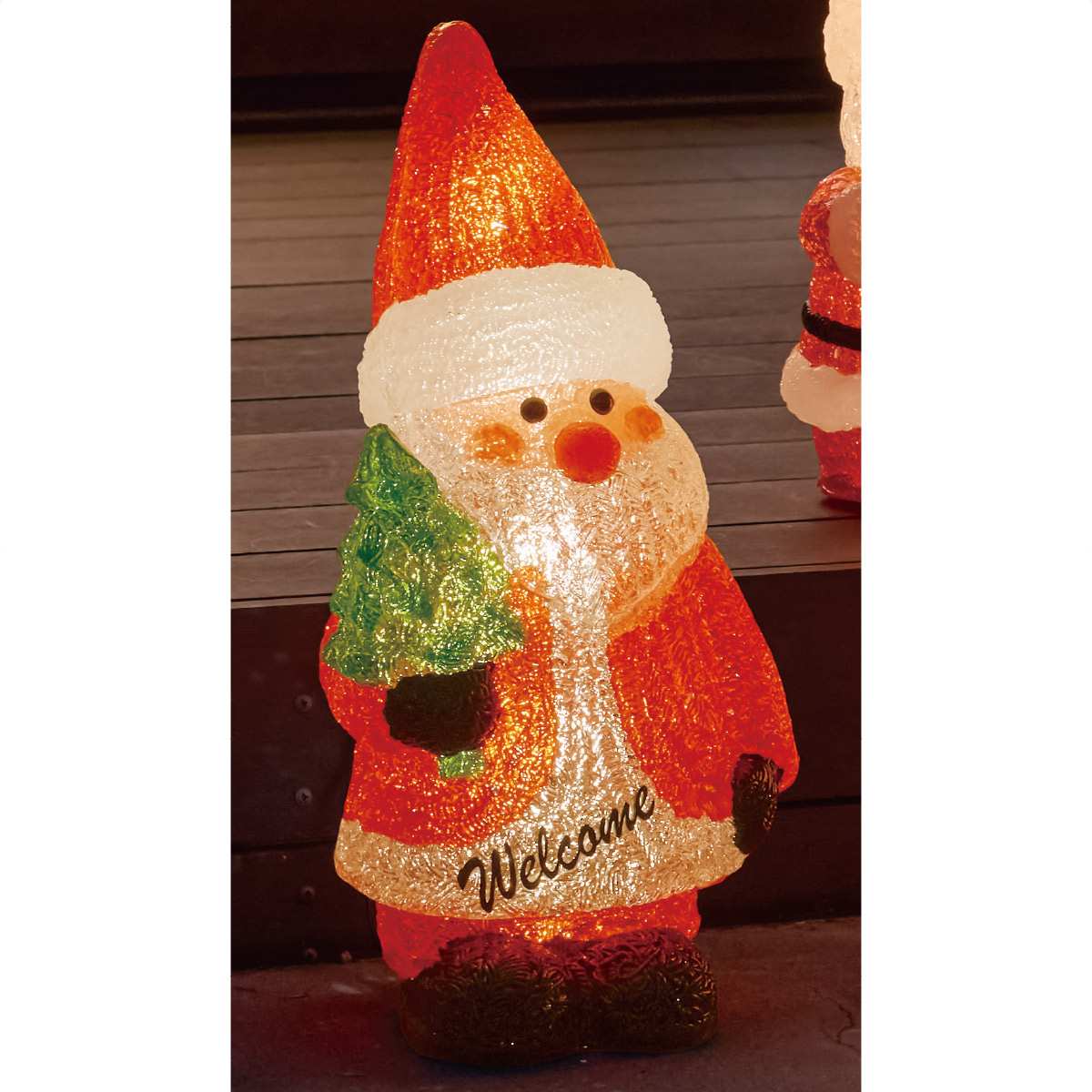 楽天市場】3Dサンタモチーフサンタ&トナカイペアLEDイルミネーション