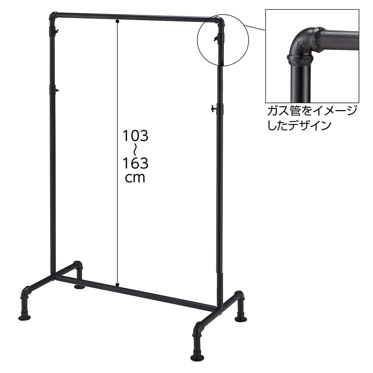 楽天市場】業務用ガス管ハンガーラック Mサイズ 横130cm
