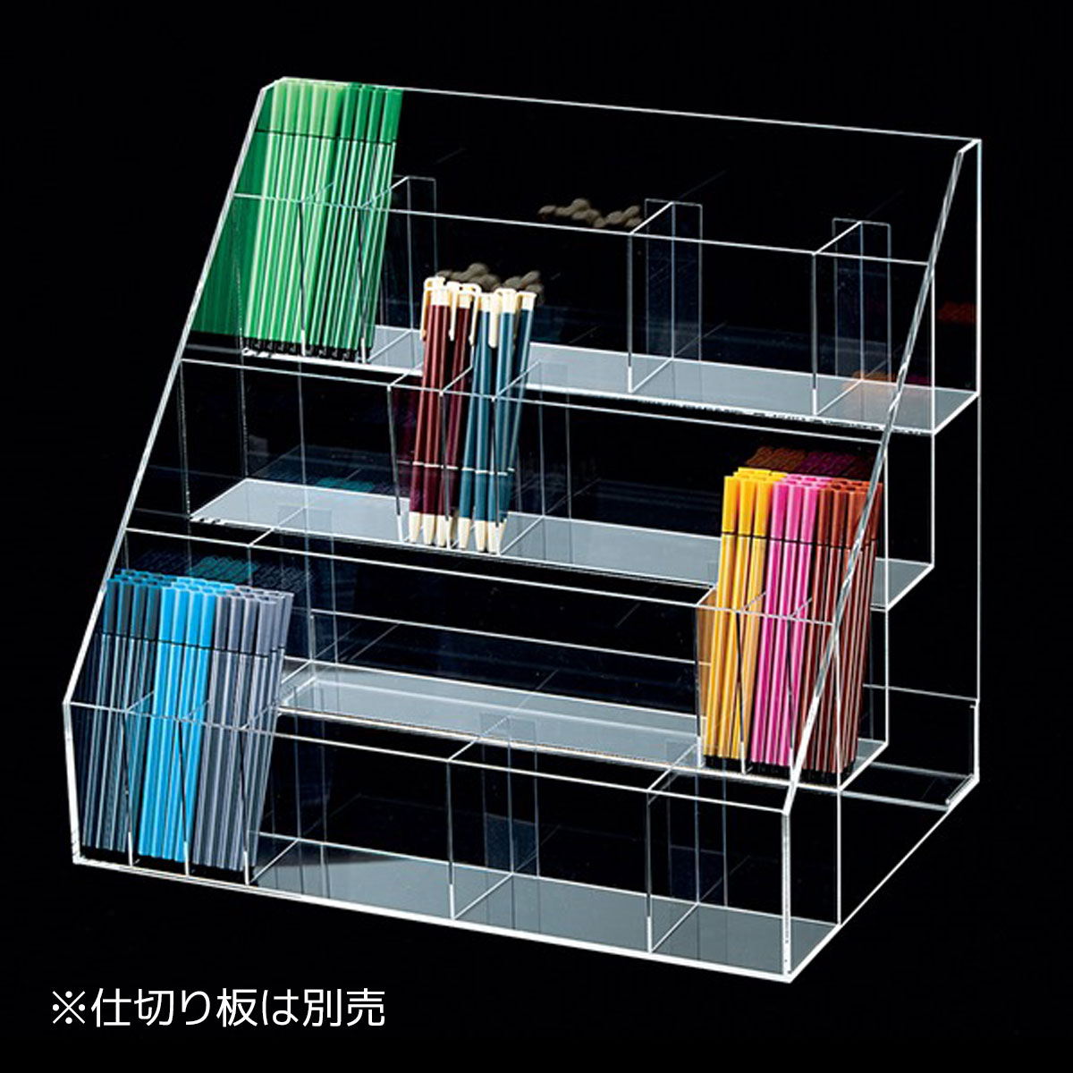 楽天市場】アクリル筆記具陳列ケース 4列3段 1台多品種の文房具を陳列