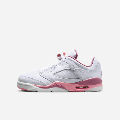 シューズ(女性用) Air Jordan 5 Retro (GS) 6Y RARE🔥 Nike Air Jordan 5 V Retro GS Silver Shy Pink Stealth