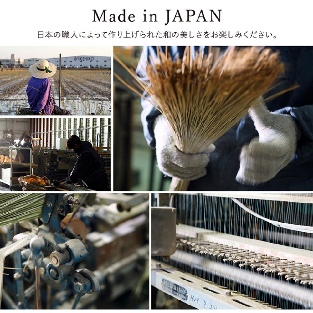 い草ラグマット絨毯約191×191cm|日本製抗菌防臭調湿消臭防滑機能ウレタンリビングカーペットマットい草マット裏貼り加工付き滑りにくいシンプル国産イ草フロアマット防滑無地風自然素材弾力性耐久性湿度調節ラグFソリッドイケヒコ