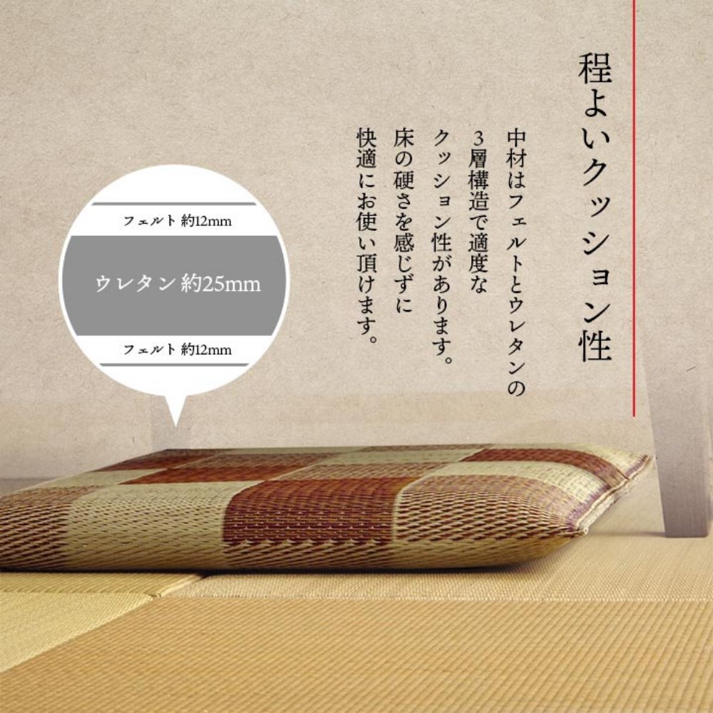 い草座布団織込千鳥5枚組約55×55cm|セット抗菌防臭調湿日本製ブロック弾力性耐久性清潔国産イ草座布団織込千鳥丈夫来客お客様敷物敷き物敷きもの正方形和室リビング背もたれクッションシンプルモダンブロック織込千鳥イケヒコ