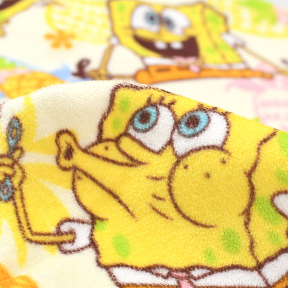 スポンジボブ フェイスタオル 2枚組 部活 風呂あがり パイン 手洗い ボブ かわいい おしゃれ スポンジ タオル 黄色 イエロー イラスト 洗面所 アニメ コットン 運動 綿100 大人 汗拭き セット キャラクター お風呂 カラフル 34x75 子供 2枚