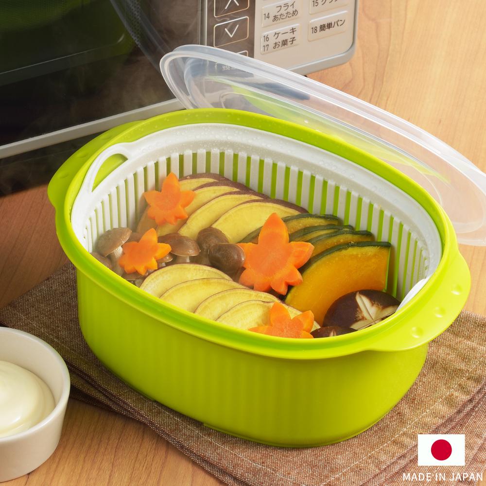 steamer ah! Microwave Boiling and Steaming Workshop Made in Japan | Steamed Food Microwave Easy Cooking Microwave Cooking Steamed Food Cooking Supplies Steamer Shabu-shabu Hot Vegetables Nikumai Convenient Kitchen Microwave Steamer Easy Cooking Convenient Goods Kitchen Item Steamed Bread Easy Cooking Steamed Vegetables