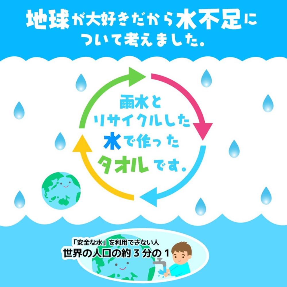 選べるセット 地球にやさしい フェイスタオル 34×80cm | タオル フェイスタオル 2枚 4枚 5枚 薄手 シンプル 無地 デイリータオル 綿100% パイル 吸水 風呂 まとめ買い ハンドタオル くすみカラー リサイクル エコ 環境 節水 SDGs 雨水 エコテックス