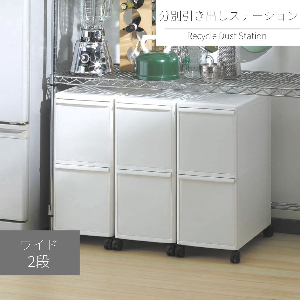 楽天市場】分別引出しステーション スリム 2段 28L | フタ付き