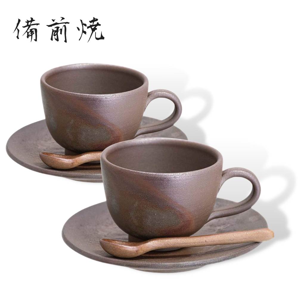 楽天市場】備前焼 夢幻工房 ティーセット スプーン付 桟切 | 素焼き