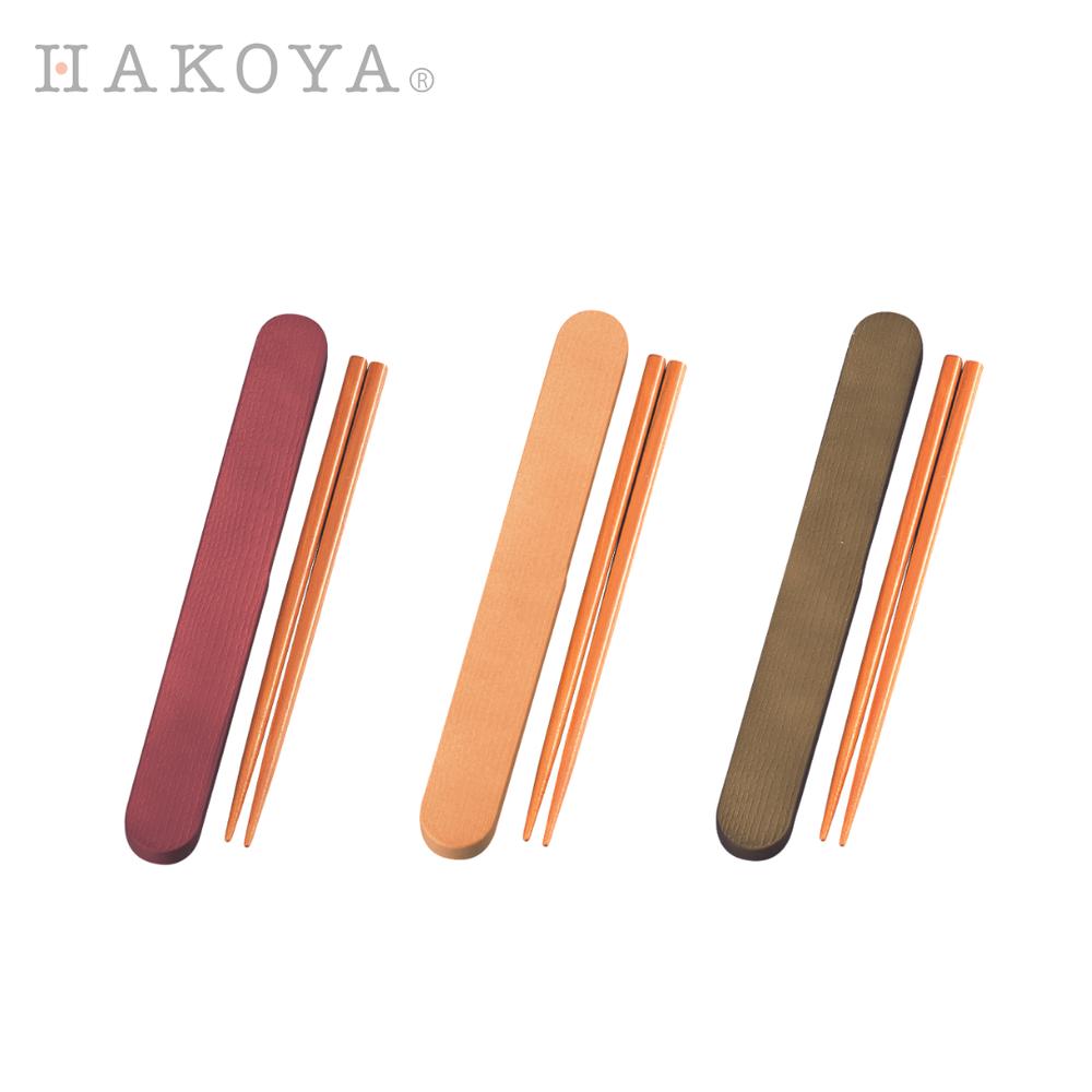 Garden 日本製 HAKOYA 18.0cm わっぱ箸箱セット | プラスチック お弁当 携帯 箸 箸ケース かわいい おしゃれ シンプル 木目調 ワインレッド マスタードイエロー カーキグリーン [電子レンジ 非対応 食洗機 非対応]画像