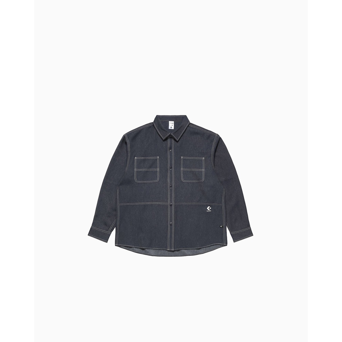 コンバース (CONVERSE) SYNTHETIC DENIM SHIRT M メンズスポーツウェア 長袖シャツ メンズ NAVY 40200392｜メガスポーツ店