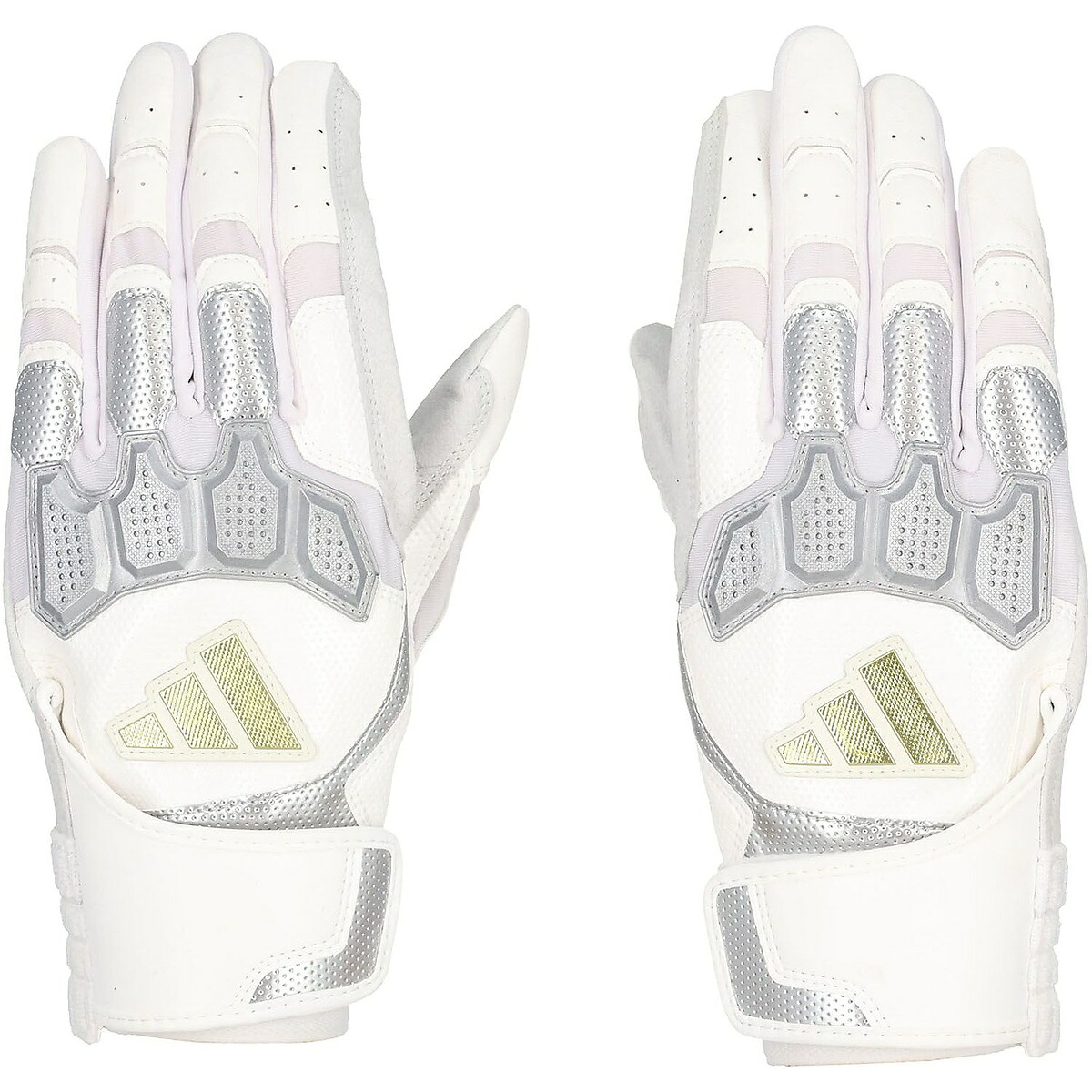 アディダス (adidas) バッティンググラブ トップ 2 (BATTING GLOVE TOP 2) 野球 大人　両手用 ホワイトxシルバー LBG305-1113