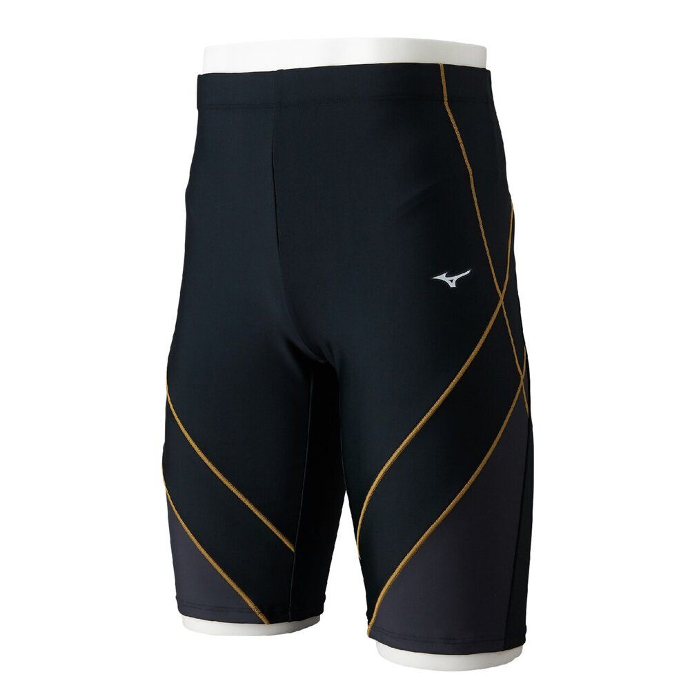 ミズノ (MIZUNO) ルーズスパッツ スイミング メンズフィットネス メンズ ブラック×グレー N2JBD19890