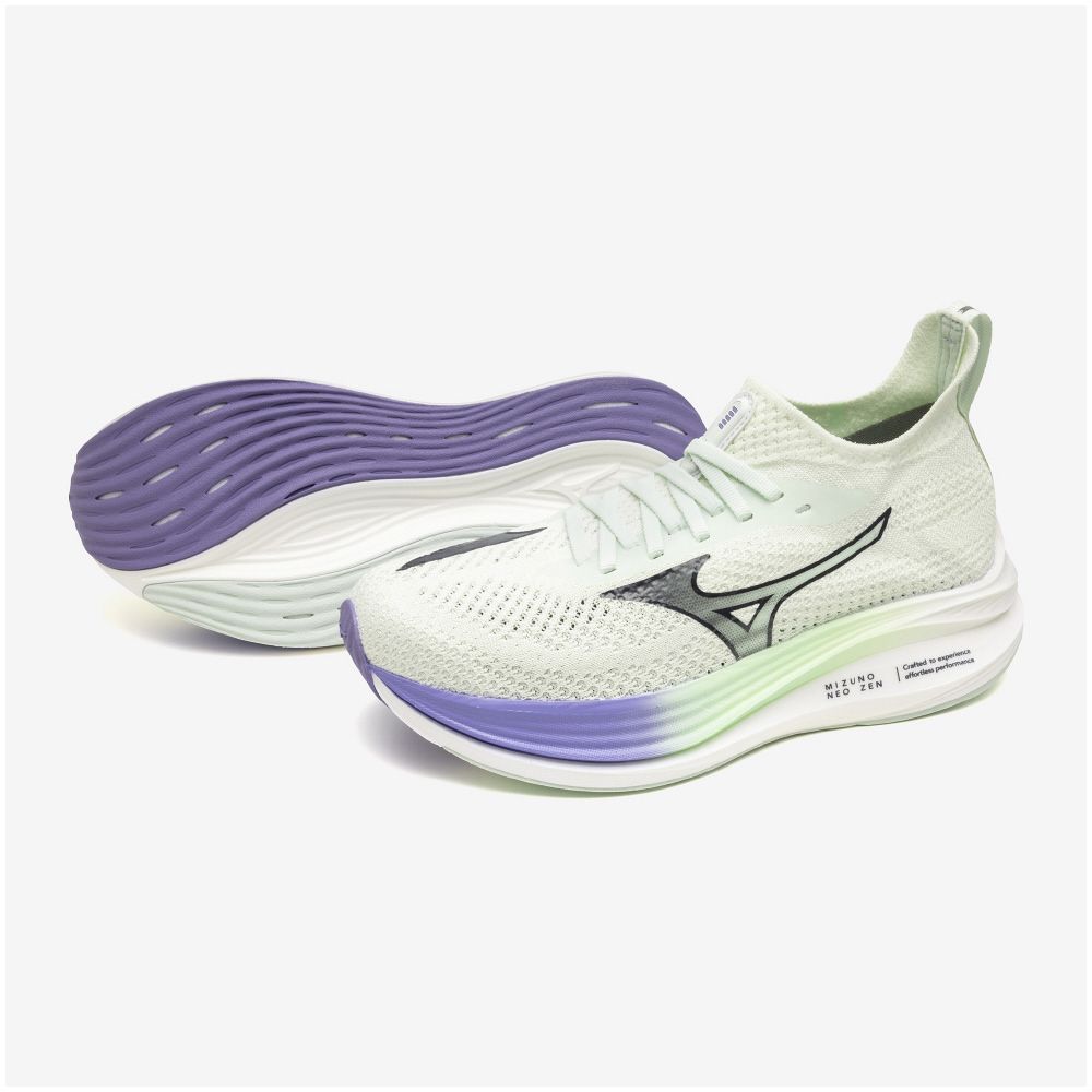 ミズノ (MIZUNO) ミズノネオゼン ランニング レディースチャレンジランナーシューズ レディース ライトグリーン/ブラック/パープル J1GD258621