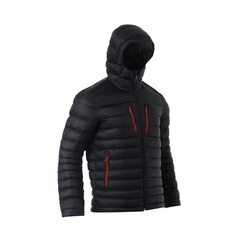 ケシュア (QUECHUA) FORCLAZメンズダウンジャケット フード付きTREK500 BLK トレッキング アウトドア 厚手ジャケット メンズ ブラック 8772205