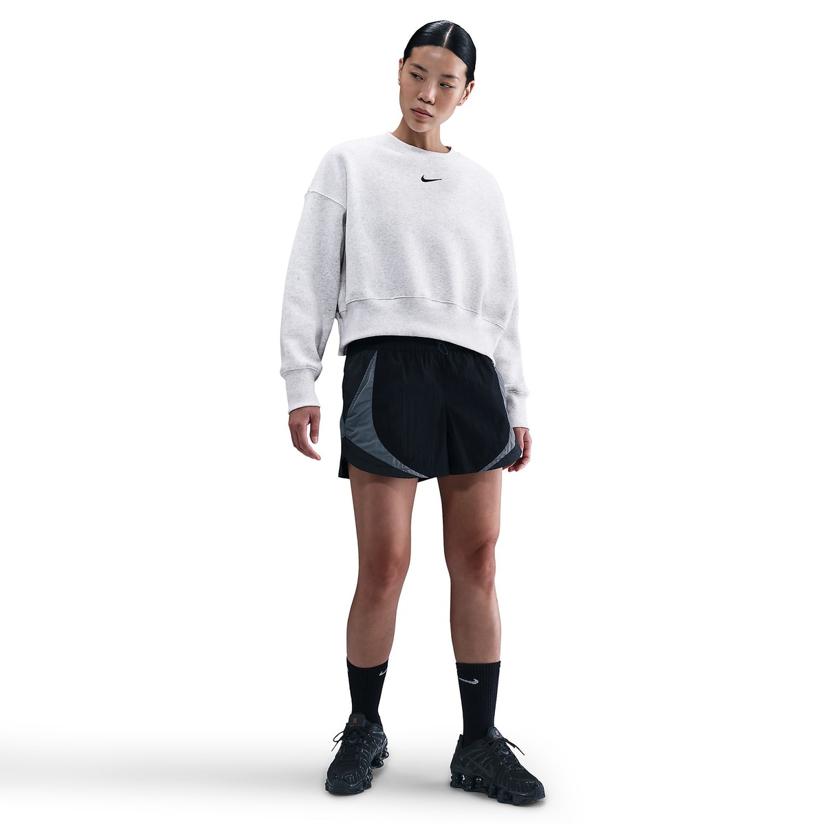 ナイキ (NIKE) ナイキ ウィメンズ NSW フェニックス フリース L/S クルー OOS レディーススポーツウェア スウェット レディース B HTHR/BLACK DQ5762-051