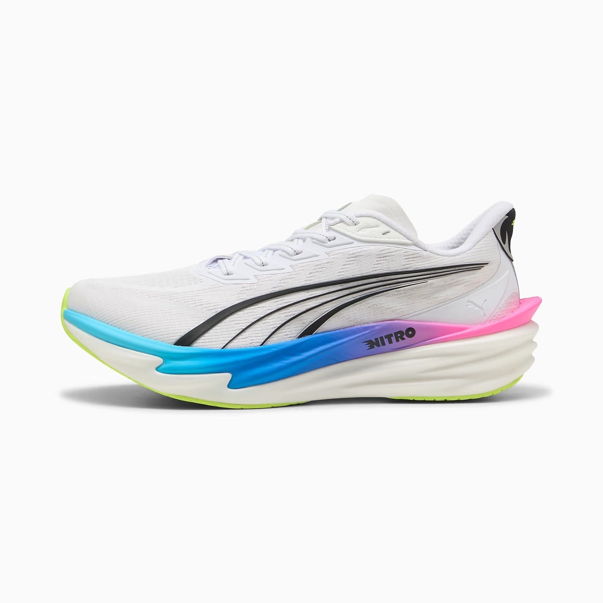 プーマ (PUMA) ディヴィエイト ニトロ 4 ランニング メンズランニングシューズ メンズ PUMA White-Poison Pink-Ultra Blue 31212310|メガスポーツ店