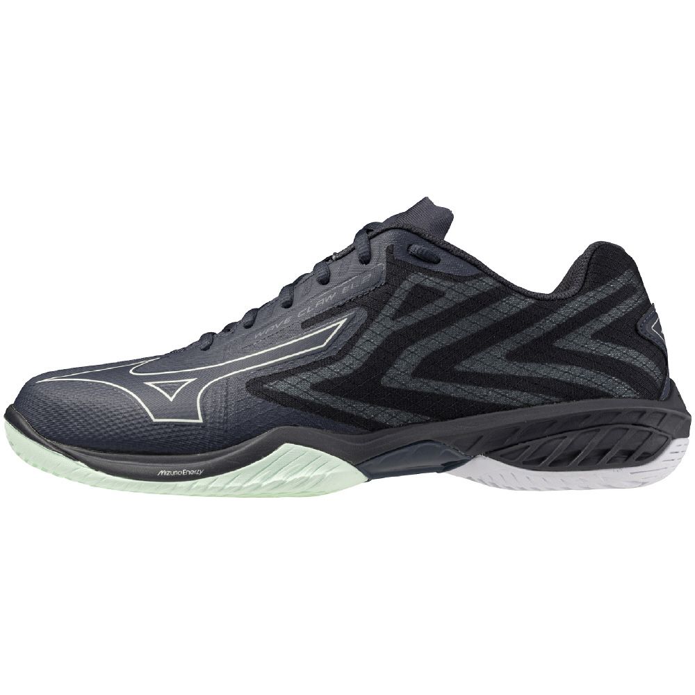 ミズノ (MIZUNO) ウエーブクローEL2 WIDE バドミントンシューズ ライトグレー×ホワイト×グリーン 71GA258465|メガスポーツ店