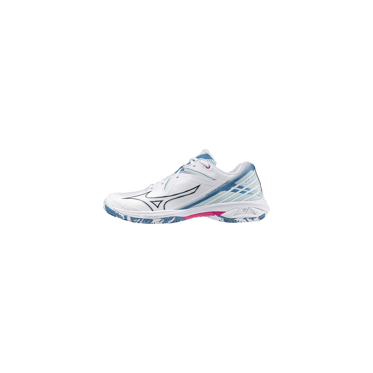 ミズノ (MIZUNO) ウエーブクロー 3 FIT バドミントンシューズ ホワイト×ブルー×ピンク 71GA244221|メガスポーツ店