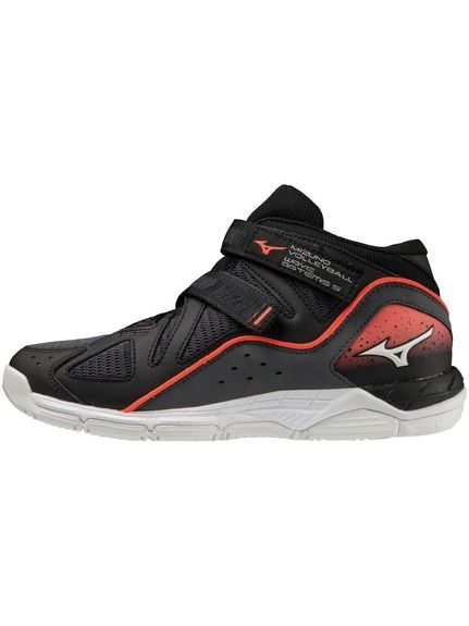 ミズノ (MIZUNO) WAVE ARTEMIS 5 WIDE バレーボール シューズ ミドルカット ハイカット レディース ブラック×ホワイト×ピンク V1GC225855