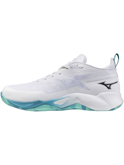ミズノ (MIZUNO) ウエーブトランジスタ バスケットボール シューズ ホワイト×ネイビー×ライトグリーン W1GA240021 12,012円