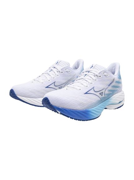 ミズノ (MIZUNO) ウエーブライダー28 ランニング レディースチャレンジランナーシューズ レディース ホワイト×ブルー×ブルー J1GD240321