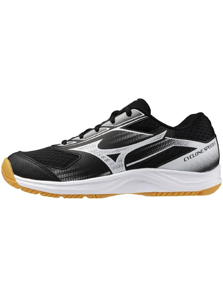 ミズノ (MIZUNO) サイクロンスピード 5 Jr. バレーボール シューズ ローカット ジュニア ブラック×ホワイト V1GD251053