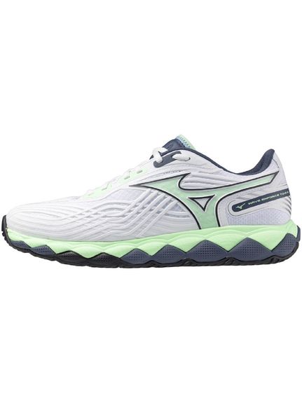 ミズノ (MIZUNO) ウエーブエンフォースツアー2 AC メンズテニスシューズ ホワイト×ミント×ブルー 61GA250037