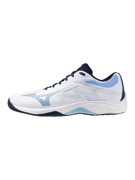 ミズノ (MIZUNO) ライトニング セレクト バレーボール シューズ ローカット レディース ホワイト×サックス V1GA267052