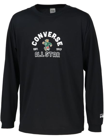 コンバース (CONVERSE) 5F プリントロングスリーブシャツ(PRINT LONG SLEEVE SHIRT) バスケットボール メンズ　長袖Tシャツ ホワイト CB252359L-1100