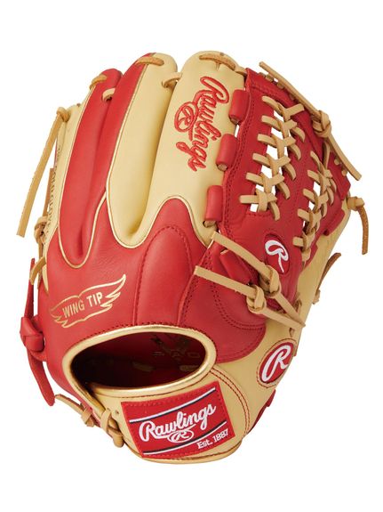 ローリングス (Rawlings) 軟式 HYPER TECH COLOR SYNC(ハイパーテックカラーシンク)N55W-スカーレット/キャメル 野球 左利き一般グローブ RH SC/CAM GR4HTCN55W-SC/CAM-RH