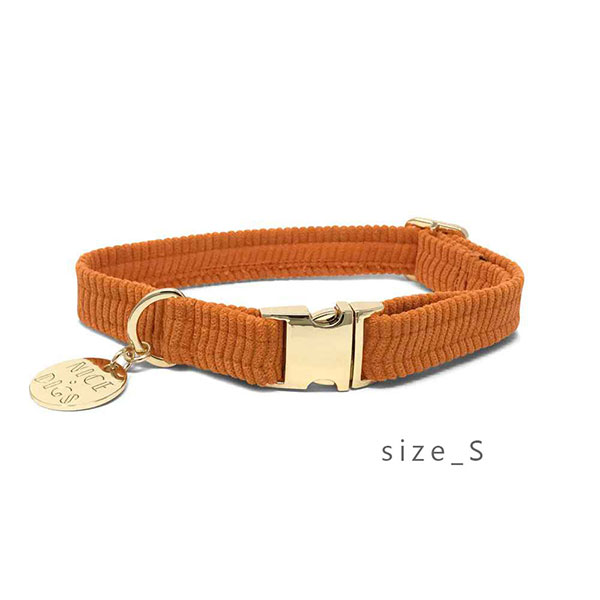 【楽天市場】【NICE DIGS ナイスディグス】CORD DOG COLLAR TANGERINE / Sサイズ ドッグカラー コットン