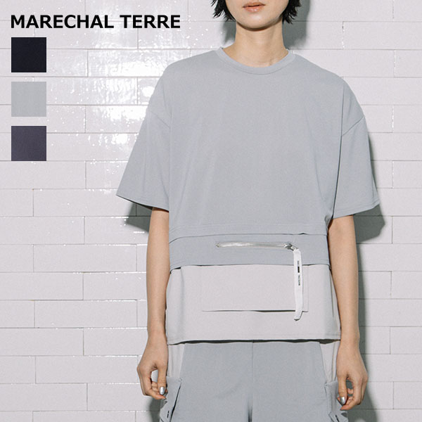 ポイント10倍！【MARECHAL TERRE マルシャルテル】ラッシュガードポケットTシャツ ■送料無料■ ポケットTシャツ ラッシュガード ワンマイル お出かけ 旅行 セットアップ タウンユース きれいめ 機能素材 ボディバッグ 2026 SPRING SUMMER 新作 ZMT262CT132