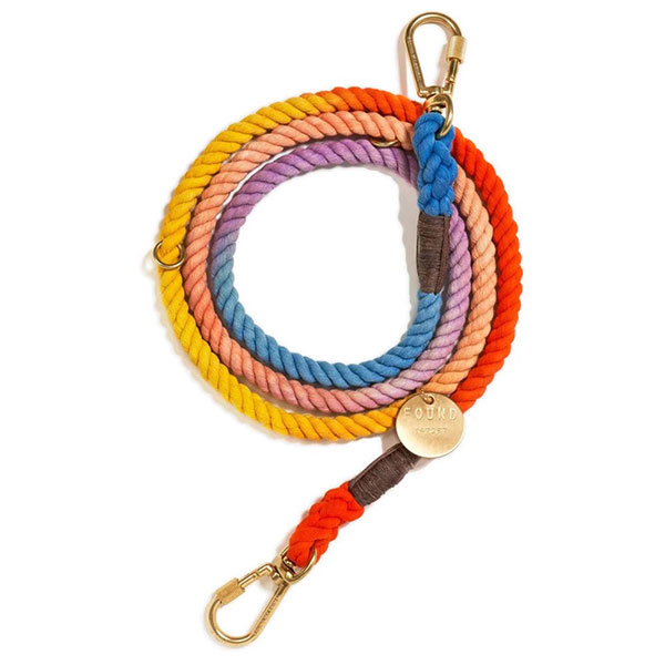 【FOUND MY ANIMAL ファウンドマイアニマル】FOUND MY ANIMAL SOLEIL COTTON ROPE LEASH, ADJUSTABLE アジャスタブルリード / ソレイル　■ネコポス送料無料■
