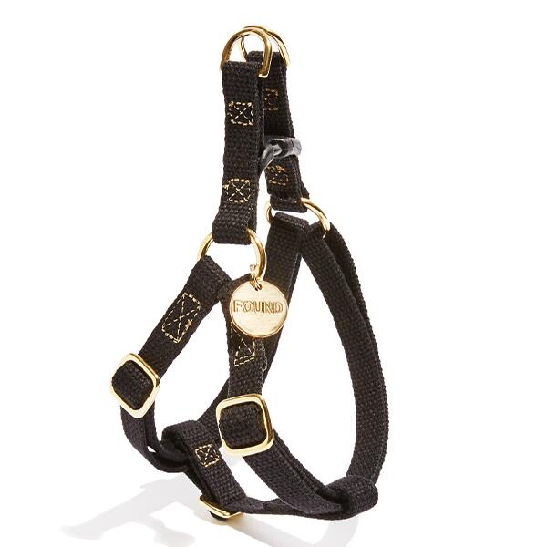【FOUND MY ANIMAL ファウンドマイアニマル】CLASSIC BLACK COTTON ROPE DOG \u0026 CAT HARNESS DURABLE, ADJUSTABLE 馬具 / 黒いこと ■貨物輸送無料■