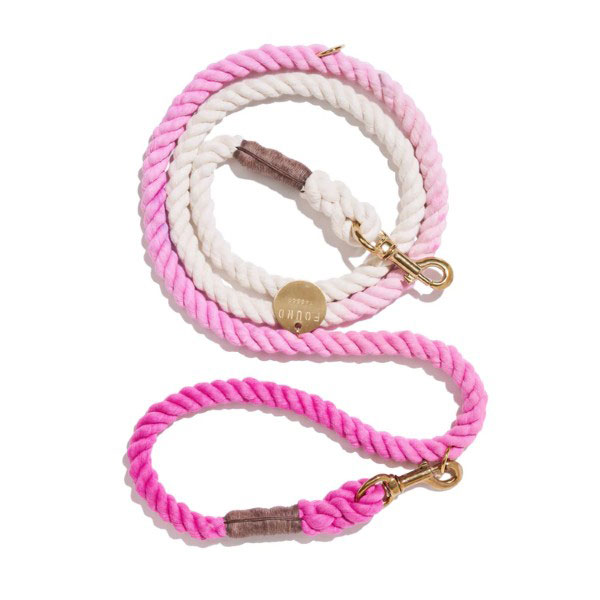 【FOUND MY ANIMAL ファウンドマイアニマル】COTTON CANDY COTTON ROPE DOG LEASH | ITALIAN SOLID BRONZE BOLT SNAPS, ADJUSTABLE アジャスタブルリード/砂糖菓子 ■貨物輸送無料■