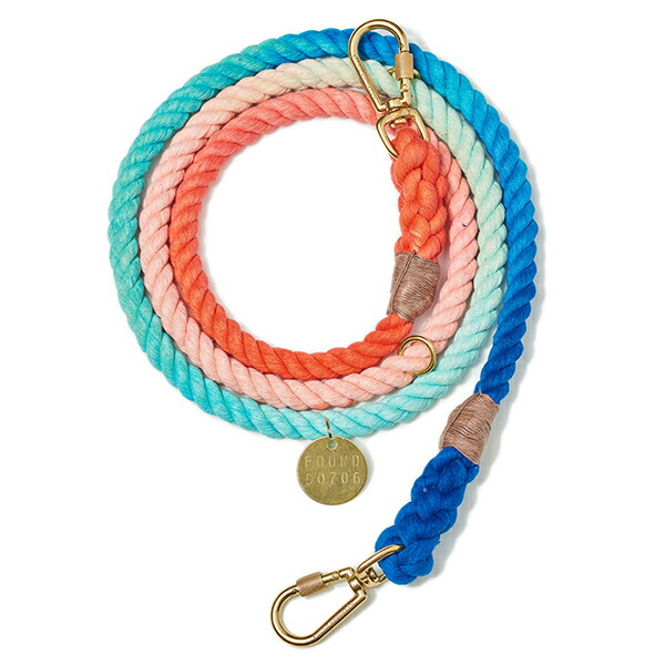 【FOUND MY ANIMAL ファウンドマイアニマル】SWEET PEA OMBRE COTTON ROPE DOG LEASH, ADJUSTABLE アジャスタブルリード/スイートピー■貨物輸送無料■