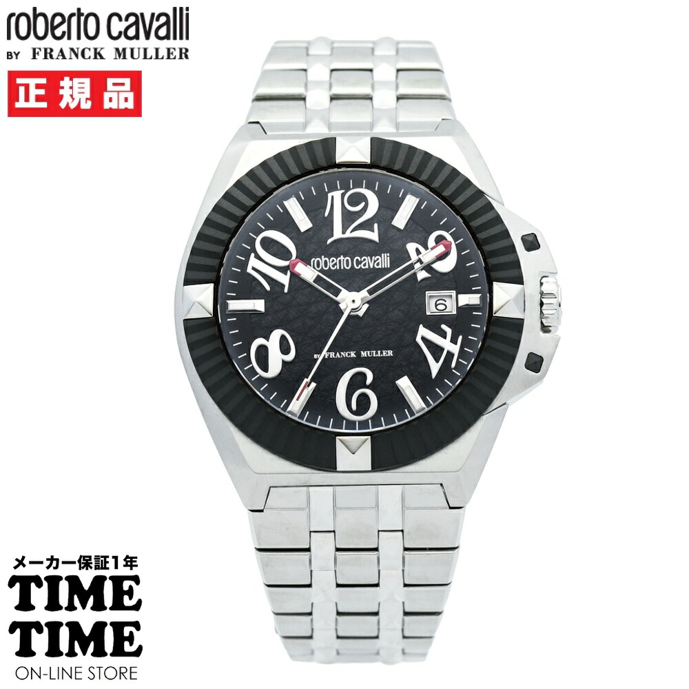 【MAX20対象ストア！最大2,000円OFFクーポン！ポイント最大49倍】roberto cavalli BY FRANCK MULLER ロベルト・カヴァリ バイ フランク・ミュラー メンズ ブラック RV1G181M1021 【安心のメーカー2年保証】