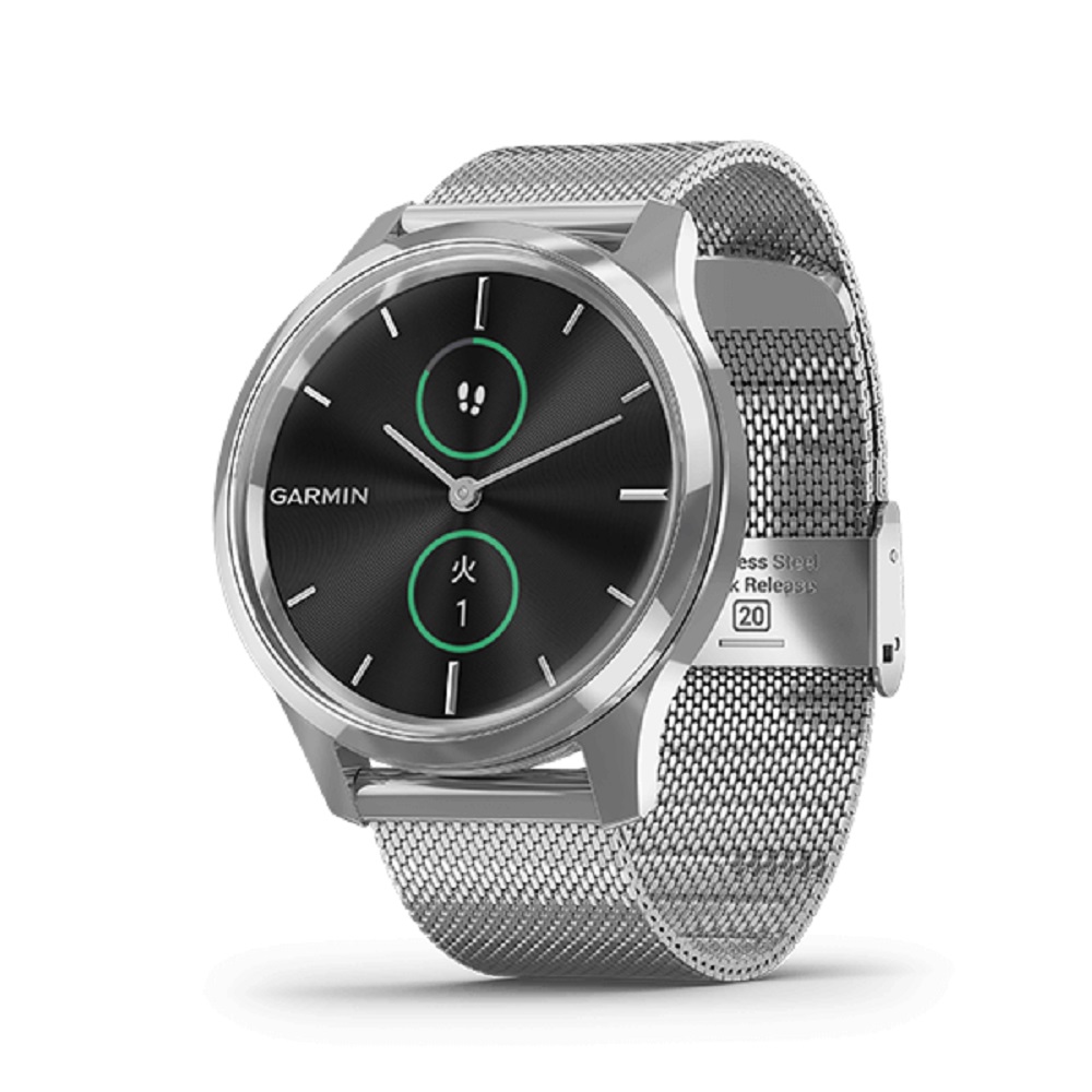 無料長期保証 Garmin ガーミン Vivomove Luxe ヴィヴォムーブラグゼ Silver Milanese 010 73 安心のメーカー1年保証 スマートウォッチ ウェアラブル 心拍数 ポイント10倍 Atsu Edu Ge