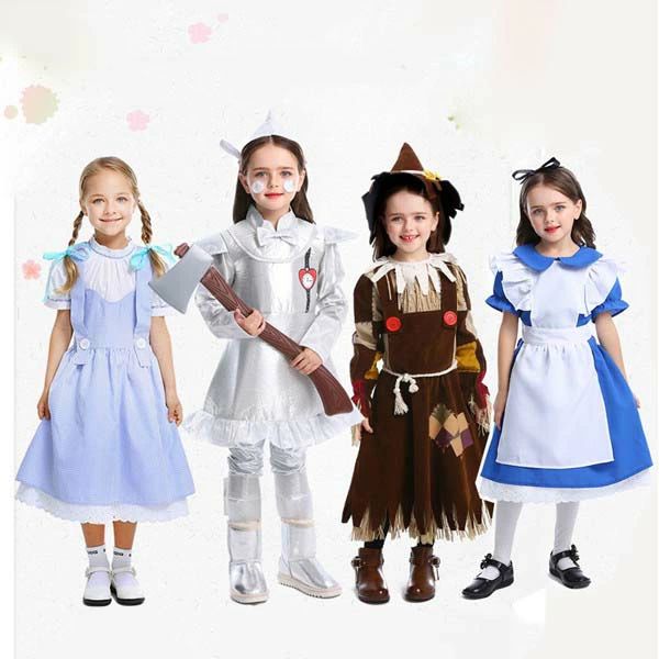 【送料無料】ハロウィンコスプレ ハロウィン仮装 子供 小学生 童話 オズの魔法使い ドロシー カカシ ブリキの木こり 舞台 演劇 芝居 衣装 パーティー 仮装 4type 変装 ハロウィン パーティー イベント 学芸会 生活発表会 お遊戯会 学園祭 文化祭 be002c0c0x1