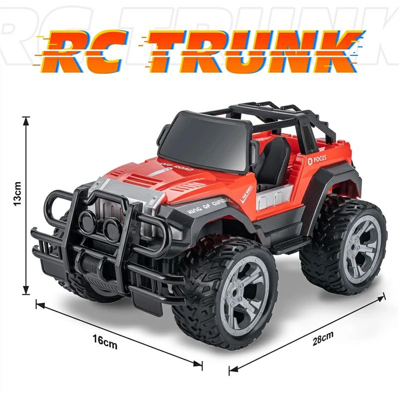 2.4Gラジコン ライト付き 充電式 レッド ギフト 親子遊び 車おもちゃ RCカー オフロード 子供向け人気 ラジコンカー