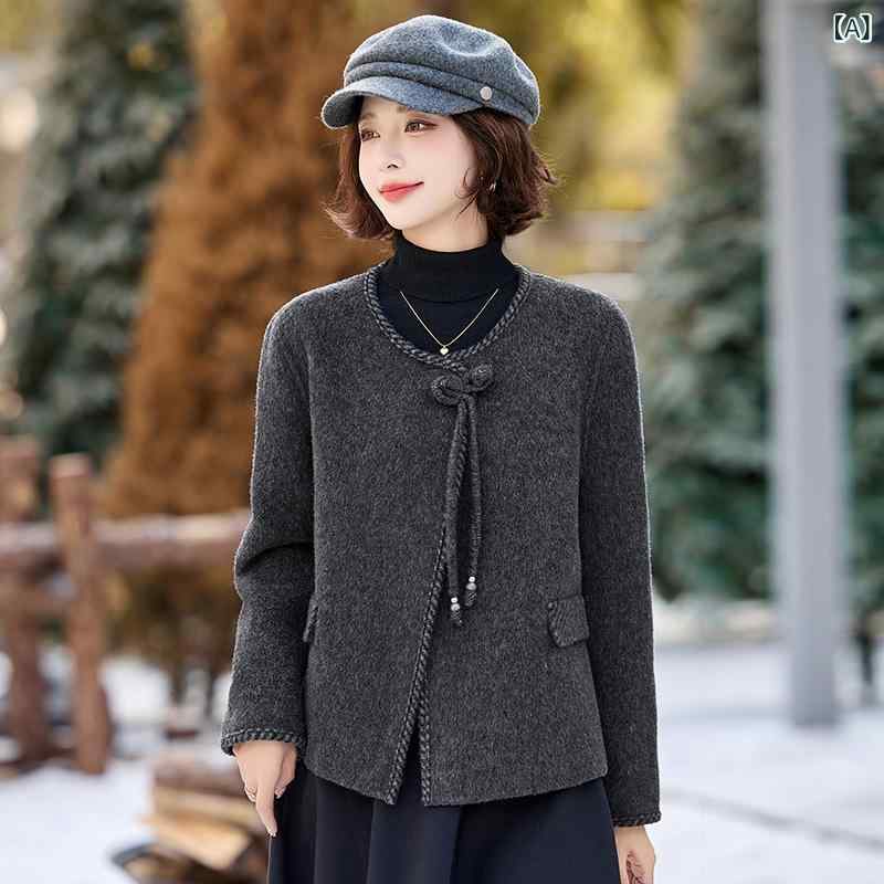 両面は 冬服の 2024 女性 コートの 毛ですね。 両面は タイプの ショート 部屋着 ノー ルームウェア 部屋着 ノー｜ストア石丸