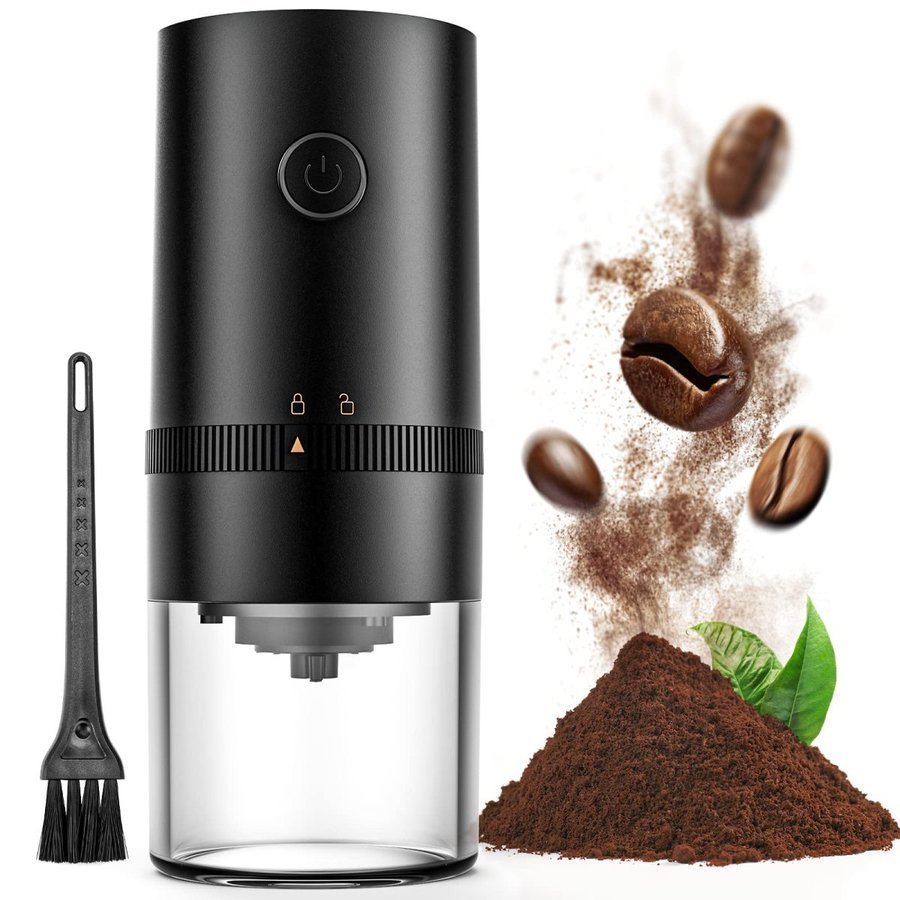 電動コーヒーミル コーヒーグラインダー 充電式 自動コーヒーミル 挽き具合7段階調整 セラミック 豆挽き コーヒー豆 フィルター