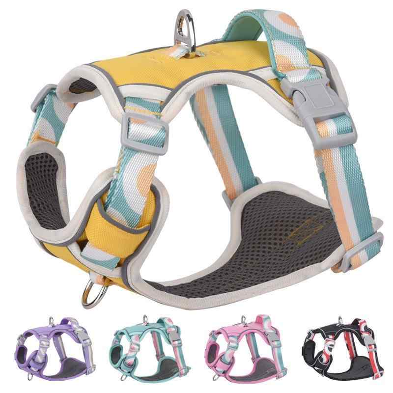 散歩用 ペット ハーネス 犬 中型犬 お出かけ用 牽引ロープ ポリエステル 大型犬 犬用 セット リード