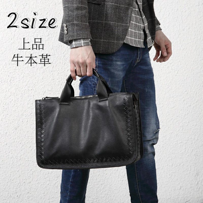 ブリーフケース 20代 出張 上品 40代 ビジネスバッグ 2way ショルダーベルト メンズ おしゃれ ブラック 30代 PCケース 通勤 牛本革 大容量 カバン ハンドバッグ