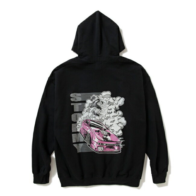 パーカー STORMY ストーミー Over Car PULLOVER HOODIE Black プルオーバーフード スウェット メンズ レディース