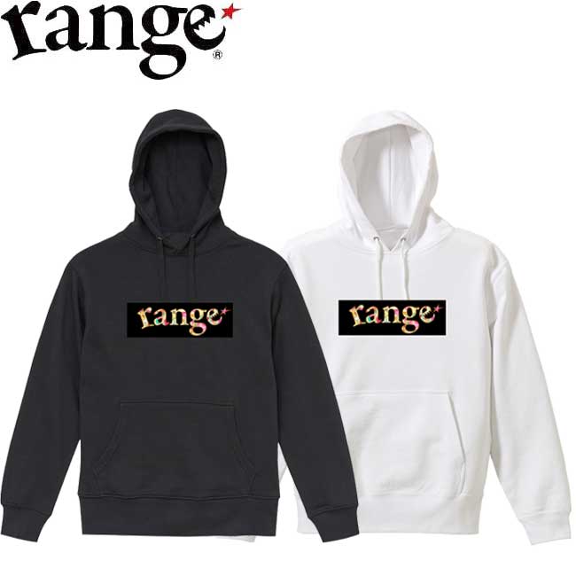 パーカー range 範囲 Heart Fly Box Logo Hoody Sweat Black White ティーシャツボンネット 流汗 メンズ レディース
