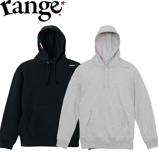 パーカー range レンジ 1 Point HOODY Sweat 12oz Black Ash Gray プルオーバーフード スウェット メンズ レディース|STORMY