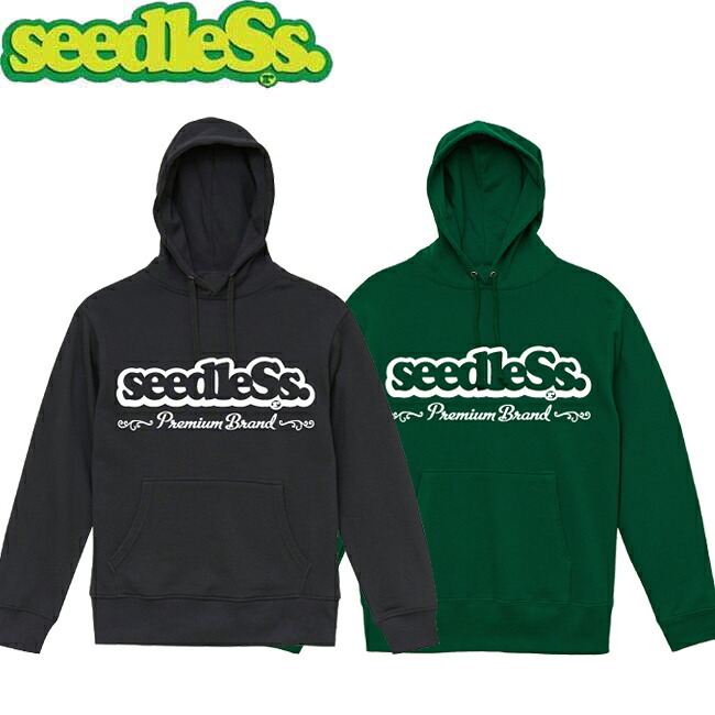 パーカー seedleSs シードレス Premium COOP Logo Hoody 2 Black/White Green プルオーバーフード スウェット メンズ レディース|STORMY